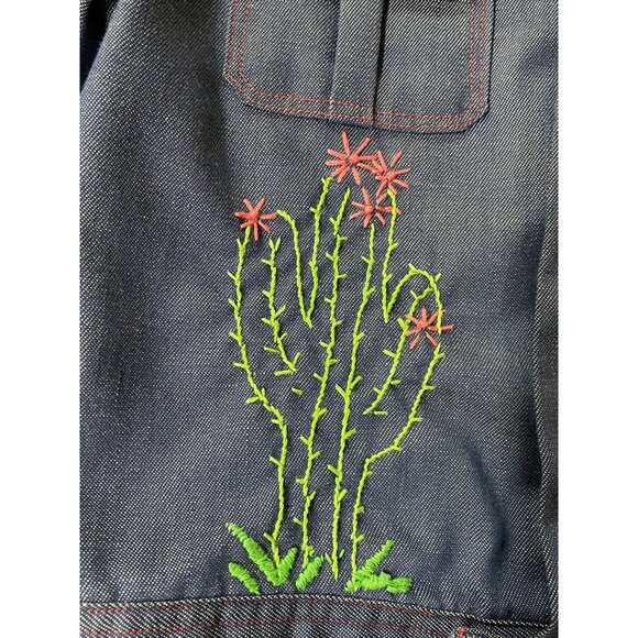 Vintage Jacket Handmade Child Embroidered Crewel Western Movie Prop Blue 1950s - Picture 5 of 10